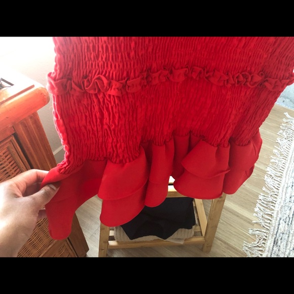Red ruffle mini dress - Picture 2 of 2